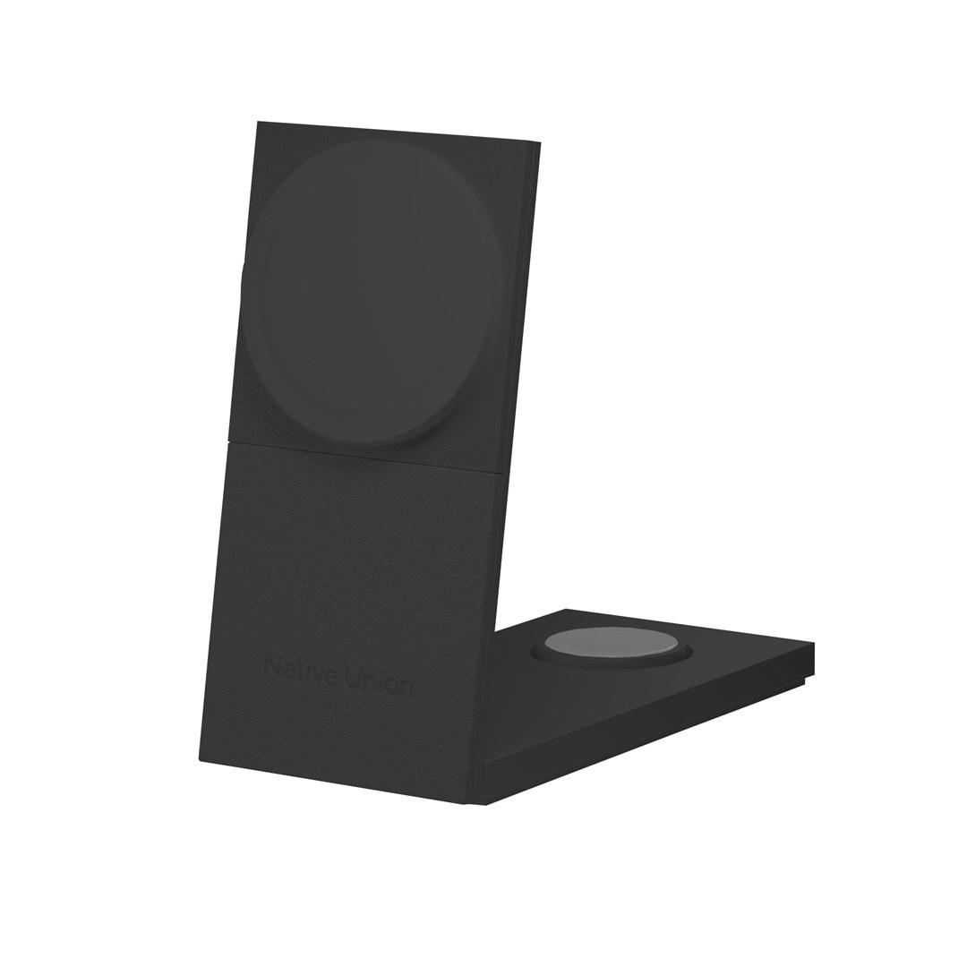 Trådløs Qi2 oplader 15 W til 3 enheder (sort)