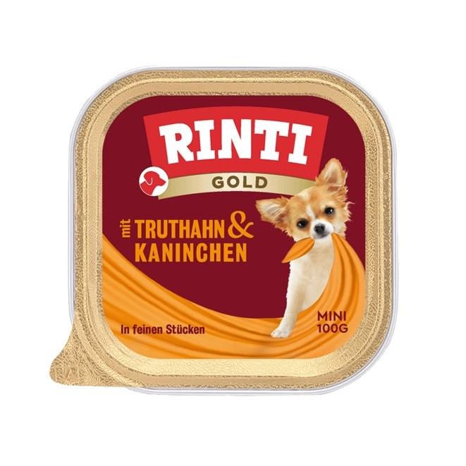Hundefoder vådfoder RINTI Gold Mini kalkun med kanin – 100 g
