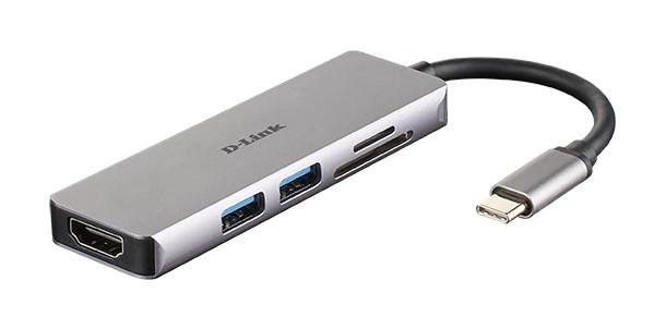 USB-C hub 5-i-1 med HDMI og SD/microSD - D-Link billede