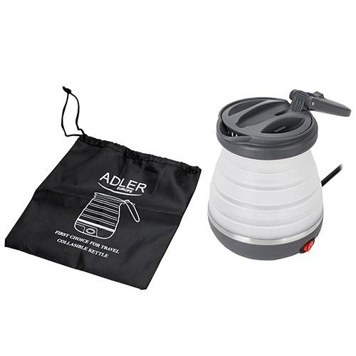 Elkedel rejse – Adler AD 1279, 0,6 l, 750 W, sort/hvid