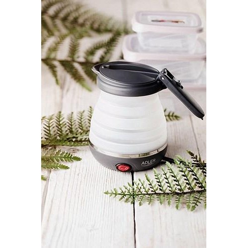 Elkedel rejse – Adler AD 1279, 0,6 l, 750 W, sort/hvid