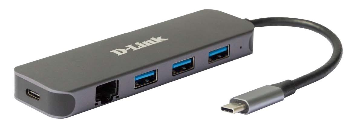 USB-C hub med Ethernet og Power Delivery D-Link 5-i-1