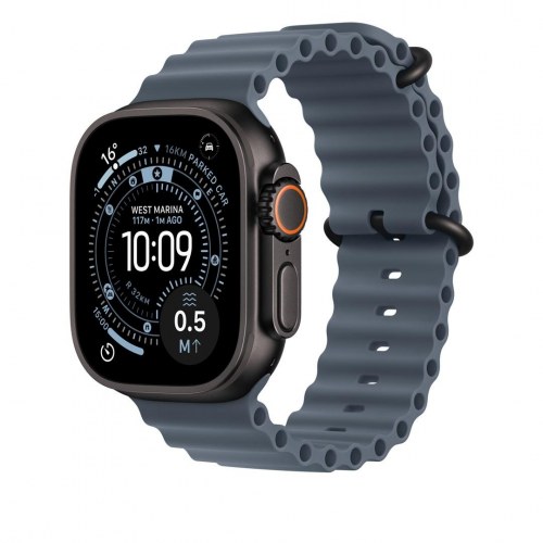 Apple urrem til Apple Watch - Titanium Finish, Anchor Blue (fluorelastomer)