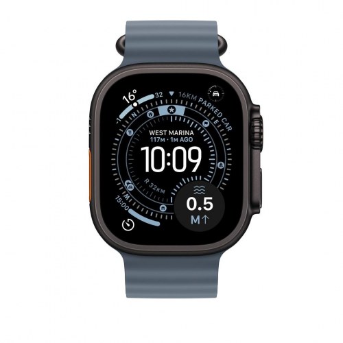 Apple urrem til Apple Watch - Titanium Finish, Anchor Blue (fluorelastomer)