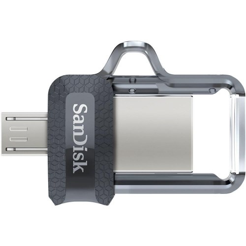 USB stik SanDisk Ultra Dual m3.0 32 GB – USB-A/Micro-USB, 3.2 Gen 1, sort/sølv/transparent