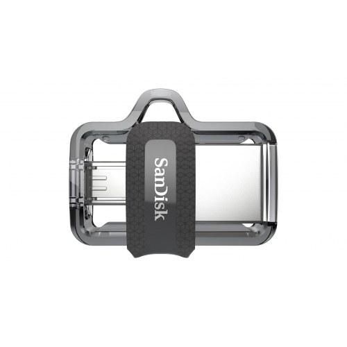 USB stik SanDisk Ultra Dual m3.0 32 GB – USB-A/Micro-USB, 3.2 Gen 1, sort/sølv/transparent