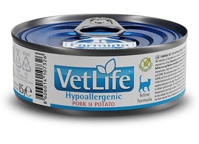 Kattemad vådfoder Farmina Vet Life Hypoallergenic Pork & Potato 85 g