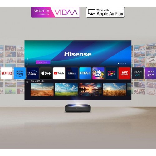 Projektor ultrakort kast – Hisense PL2 Laser, 2700 ANSI lumen, 4K UHD, 3D, sort