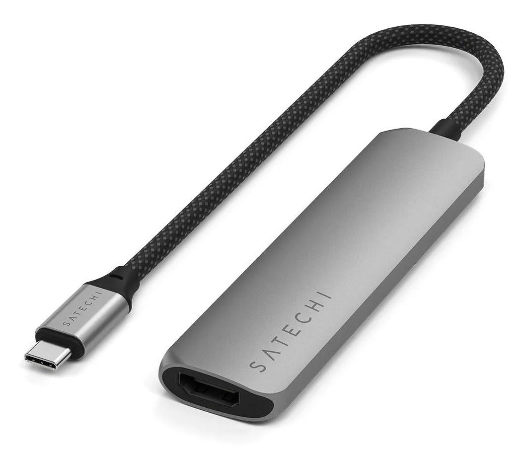 USB-C hub Satechi ST-P4SM - 4 porte, 10 Gbit/s, grå billede
