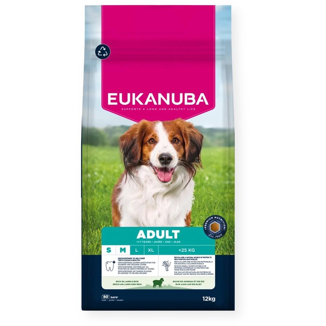 EUKANUBA Adult Small/Medium Breed Lam & Ris 2,5 kg / 12 kg - 2 x 12 kg