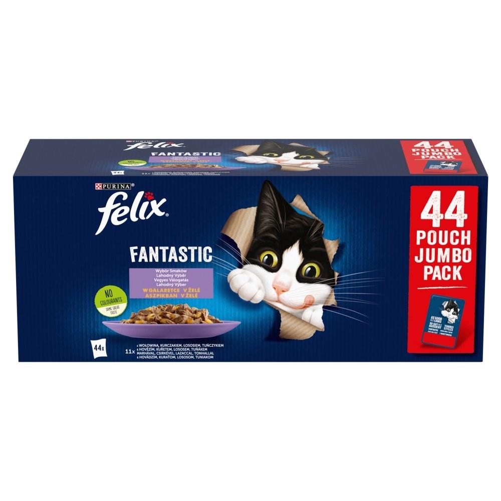 Vådfoder til kat – Purina Felix Fantastic Mix i gelé, 44 x 85 g