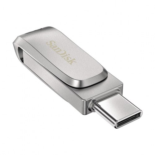 USB flashdrev SanDisk Ultra Dual Drive Luxe 64 GB – USB-A/USB-C 3.2 Gen 1, rustfrit stål