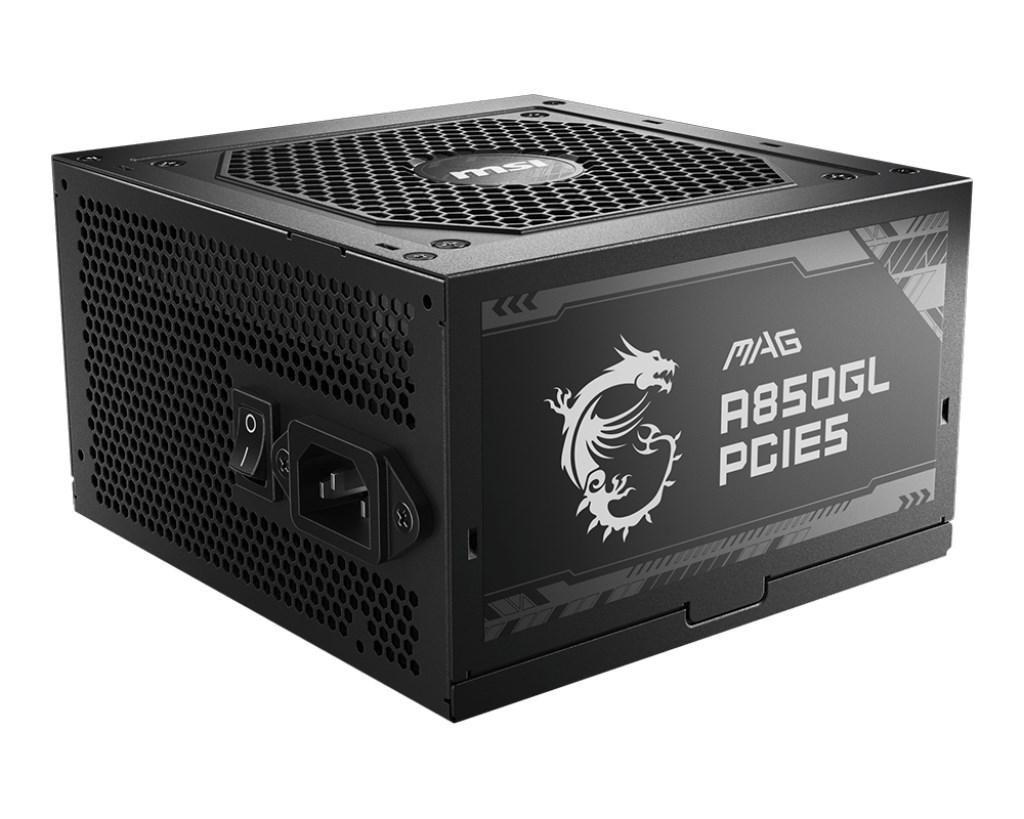 Strømforsyning ATX - MSI MAG A850GL PCIe 5, 850 W, fuldt modulær, sort billede
