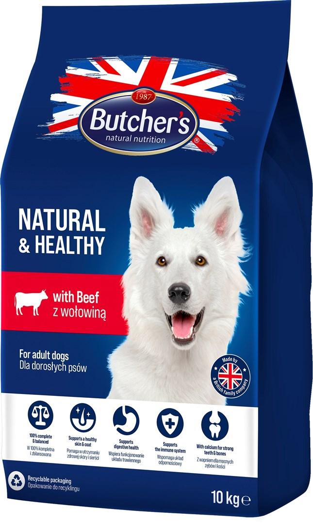 Hundefoder tørfoder – Butcher’s Natural & Healthy med oksekød, 10 kg