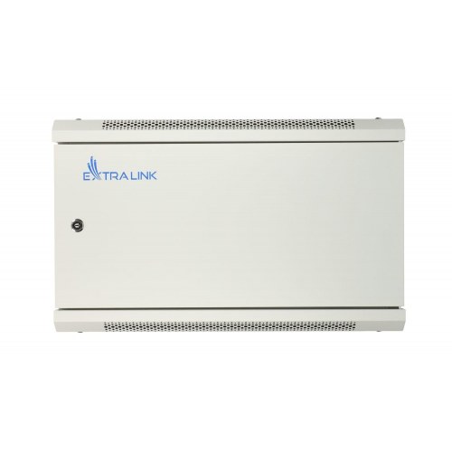 Væghængt rackskab 6U 60×60 cm – Extralink, grå, metaldør