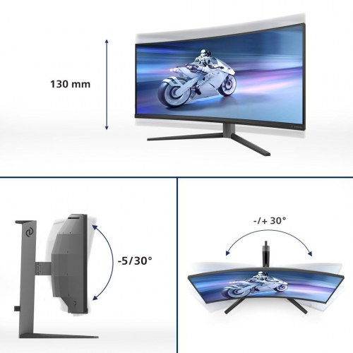 Buet gaming skærm Philips 34" QD‑OLED 3440×1440, 175 Hz