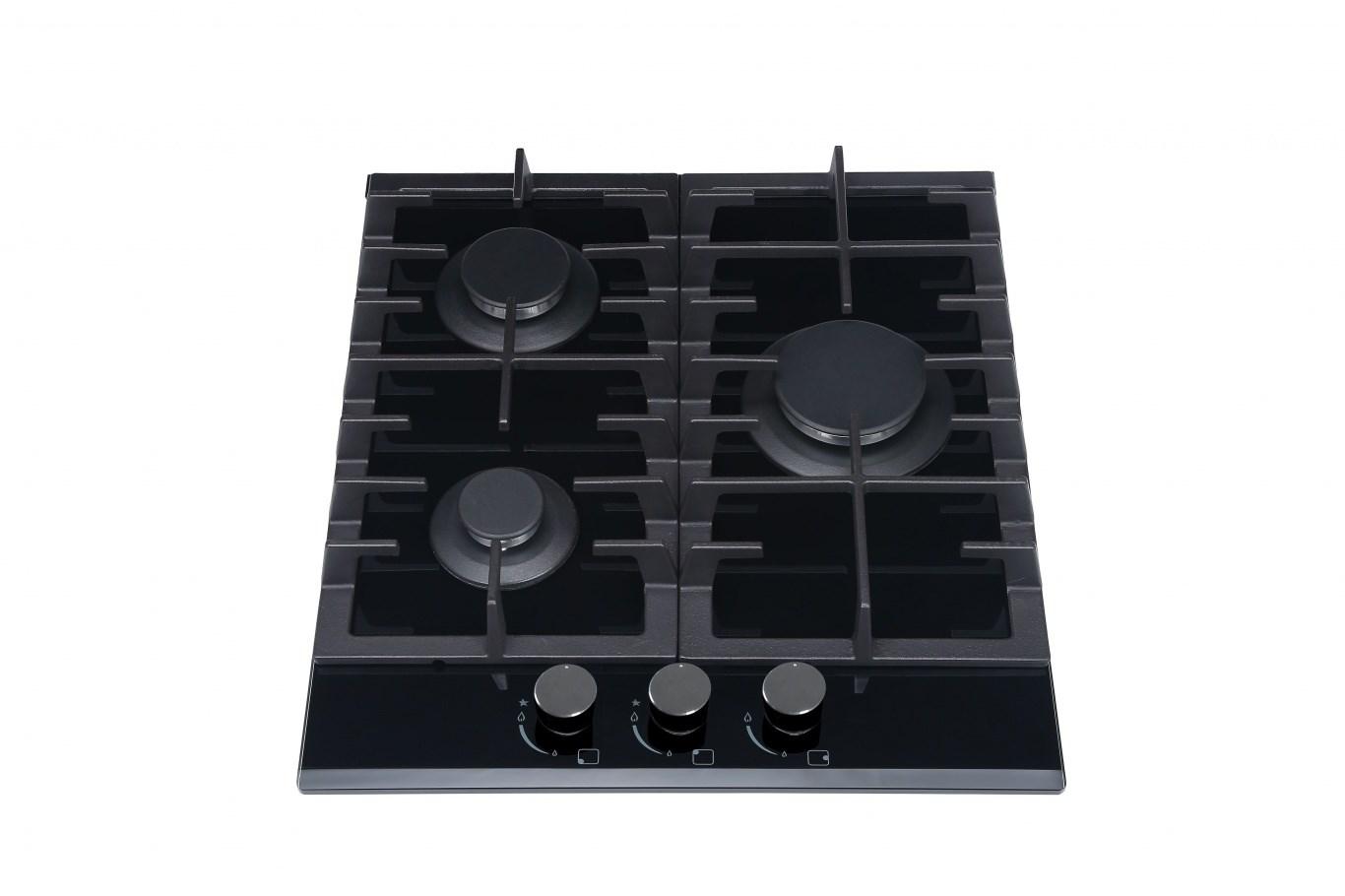 Gaskogeplade indbygning 45 cm - MPM 45-GMH-16, 3 zoner, sort glas
