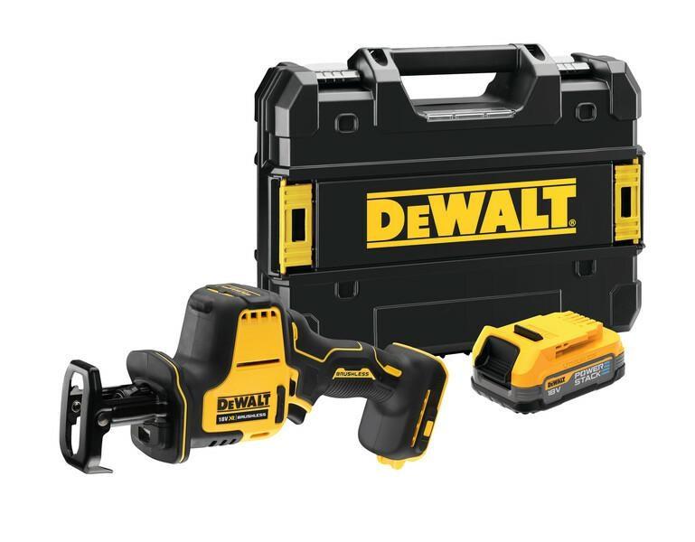 Dewalt 18V XR kulløs kompakt bajonetsav inkl. 1 x POWERSTACK batteri - DCS369E1T-XJ