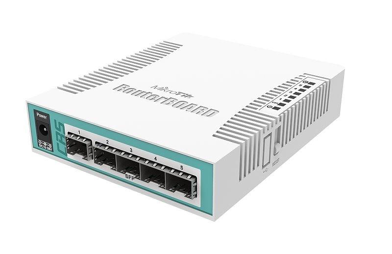 Netværksswitch MikroTik CRS106-1C-5S Gigabit, PoE, hvid