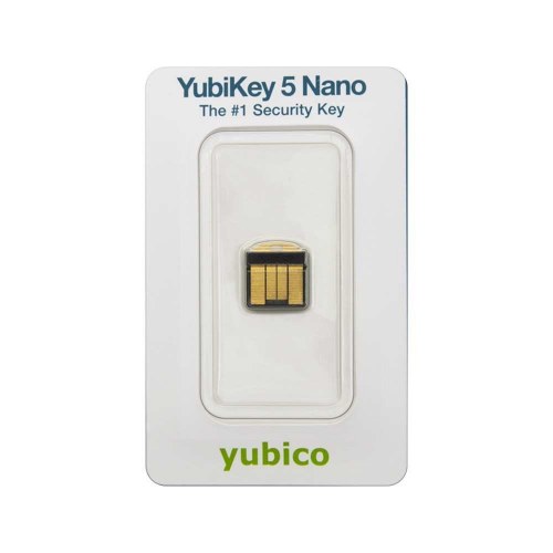 USB-A sikkerhedsnøgle Yubico YubiKey 5 Nano – sort/guld