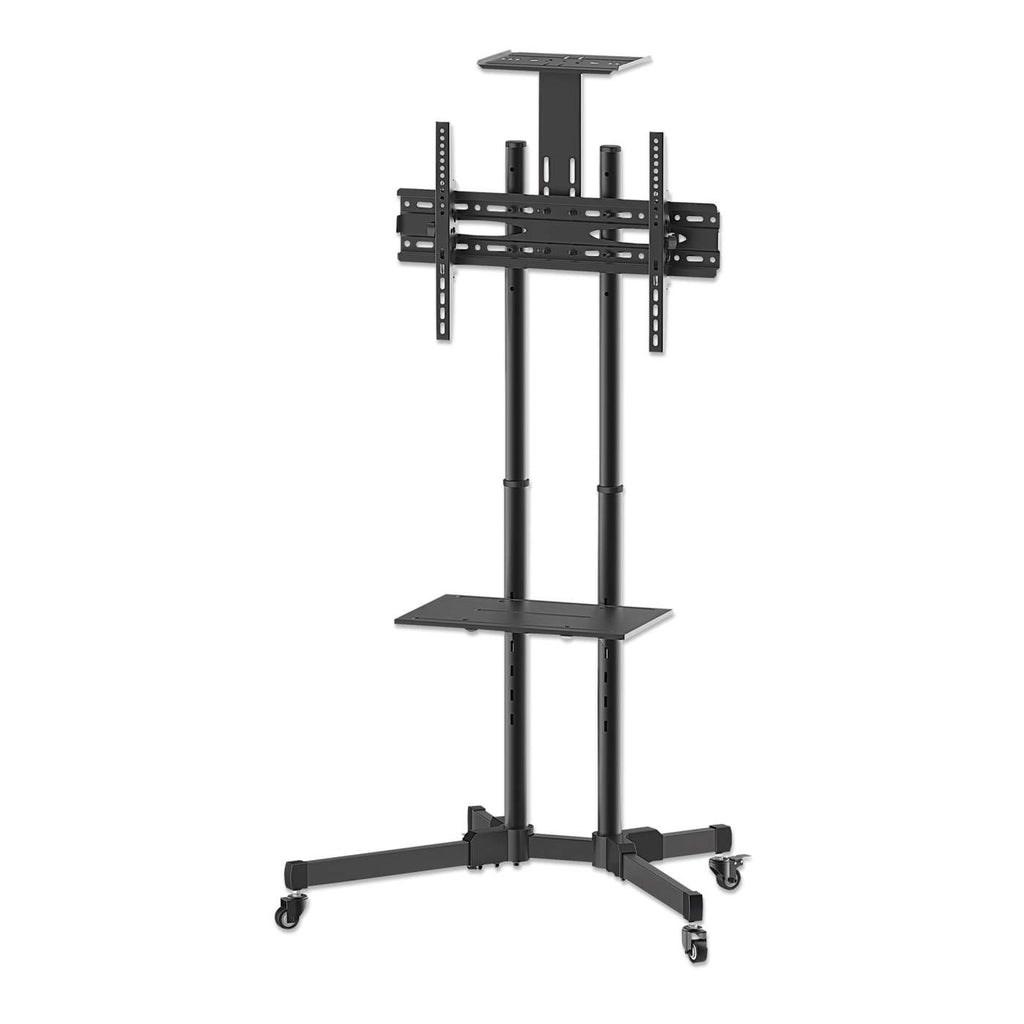 TV-vogn med hjul – Manhattan trolley til 37–70" skærm, sort, VESA 200×200 til 600×400, max 50 kg