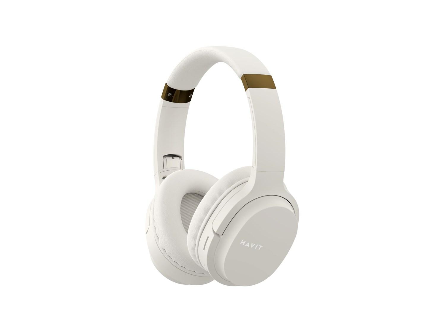 Havit 6939119022976, Kabel & trådløs, Musik/hverdag, 187 g, Hovedtelefoner, Guld, Hvid
