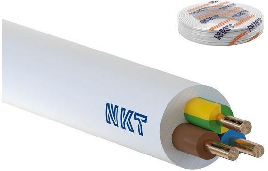 Installationskabel rund YDY 3×2,5 mm² gul/grøn - hvid 450 V