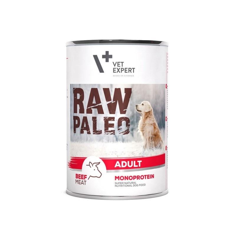 Hundefoder vådfoder VetExpert RAW PALEO Adult Monoprotein Okse 400 g