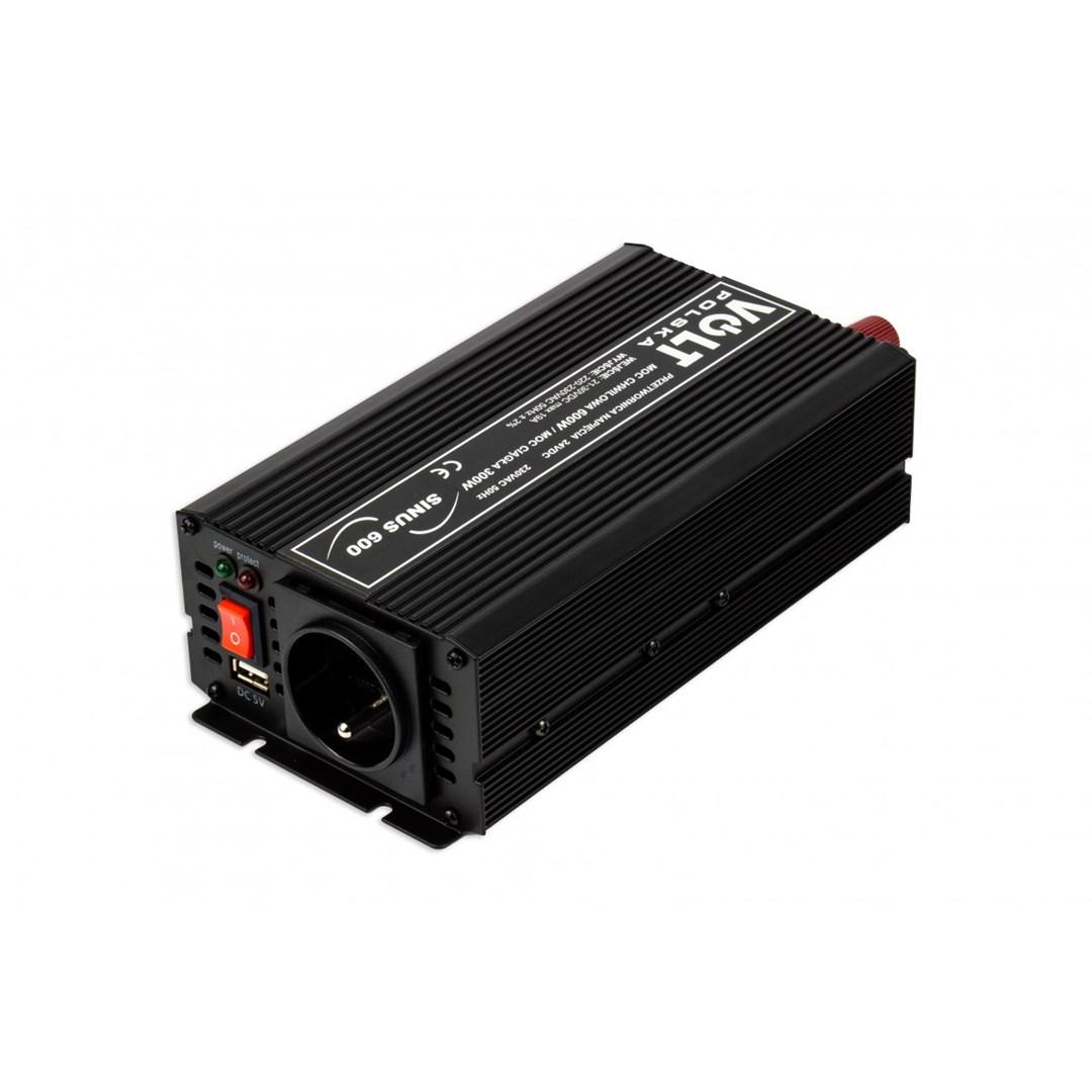 Strøminverter 24V til 230V - Sinus 600, 300/600 W