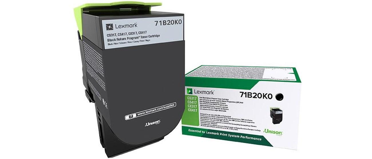Toner til printer Lexmark 71B20K0 - sort, original, 1 stk. billede