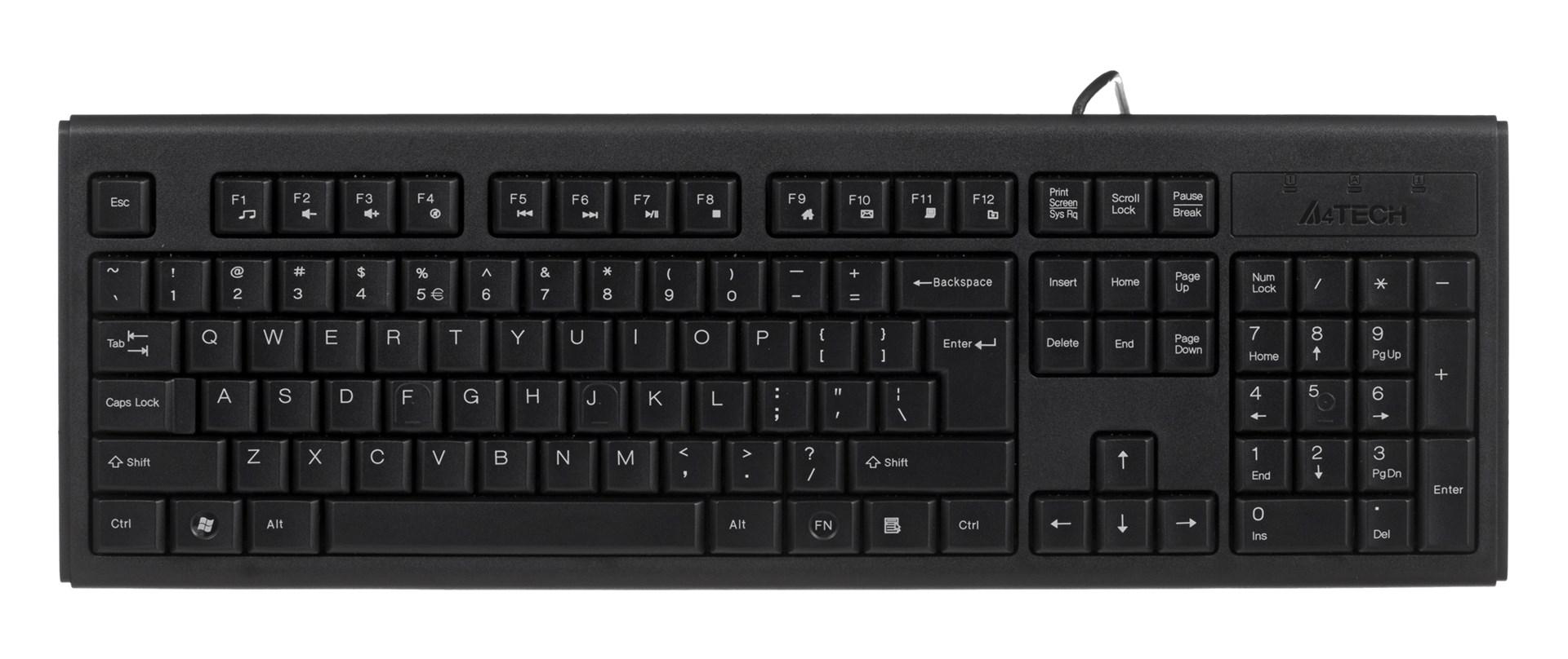 Tastatur med ledning A4Tech KR-83 – USB, sort billede