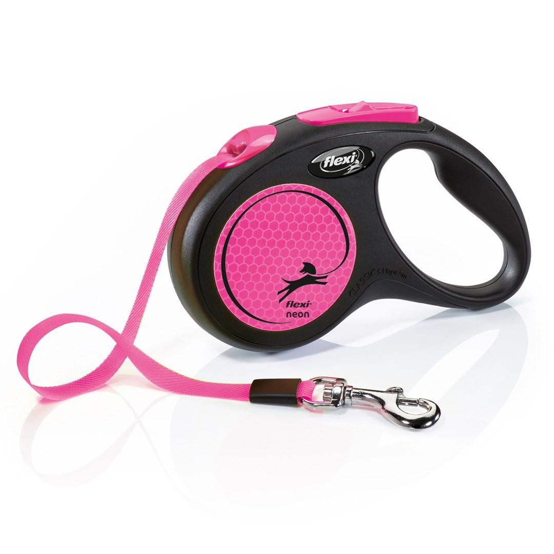 Rulleline til hund - flexi New Neon S, 5 m (op til 15 kg) billede