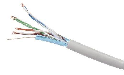 Netværkskabel Cat5e 305 m – Gembird, grå, F/UTP, massiv leder