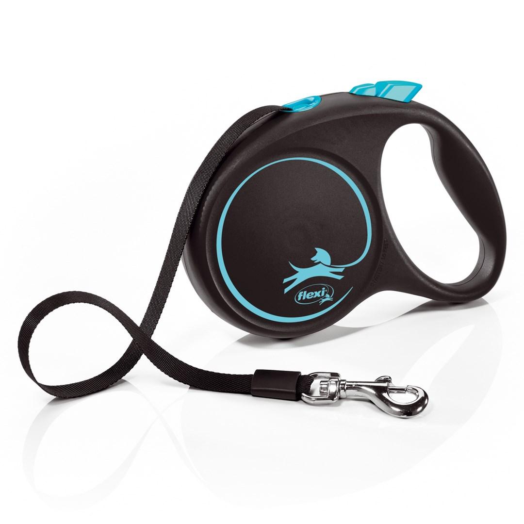 Rulleline til hund flexi Black Design M, 5 m - blå billede