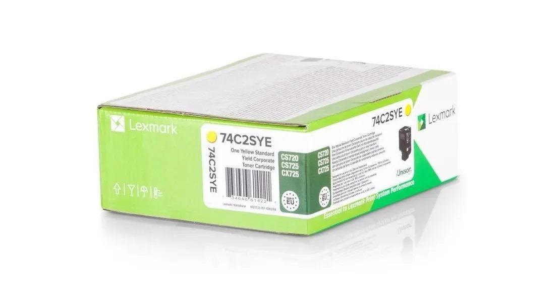 Tonerpatron Lexmark 74C2SYE – Gul, Original, Standardkapacitet