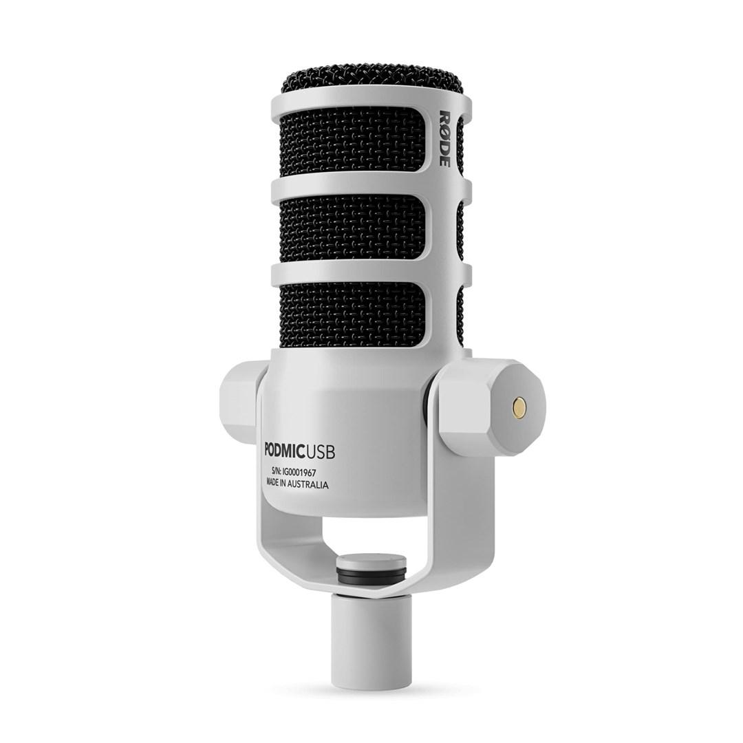 Mikrofon til podcast - RØDE PodMic USB, hvid, dynamisk billede