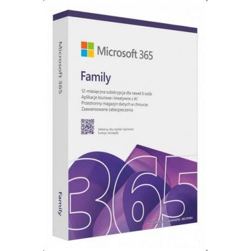 Kontorsoftware Microsoft 365 Family – 6 brugere, 12 måneder