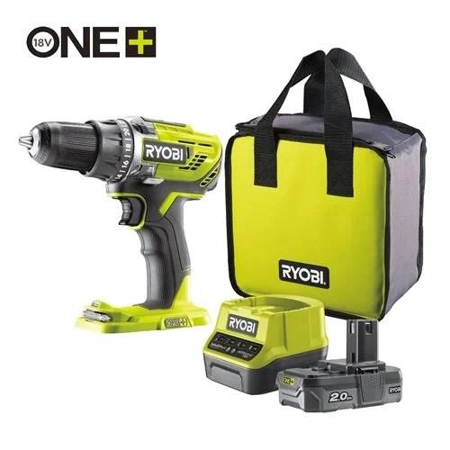 Ryobi One+ R18DD3-120S - Bor/driver - ledningfri - 2-hastigheders - nøgleløs borepatron 13 mm - 50 N·m - 18 V
