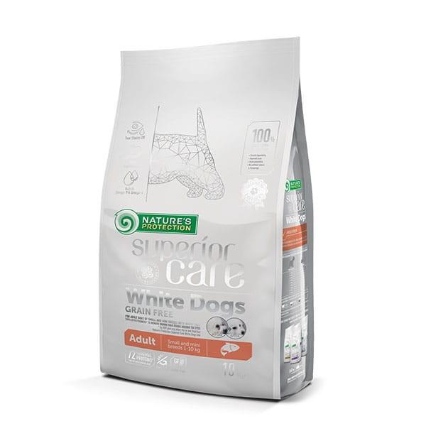 Hundefoder – Nature’s Protection Superior Care White Dogs Grain Free Junior Small, tørfoder med laks, 10 kg