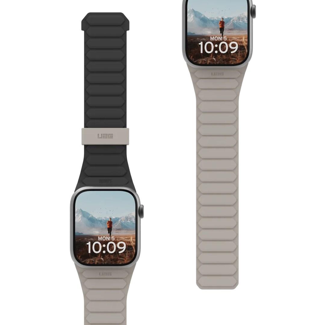 Apple Watch rem - Urban Armor Gear Pathfinder, silikone, 45/44/42 mm, sort/titanium