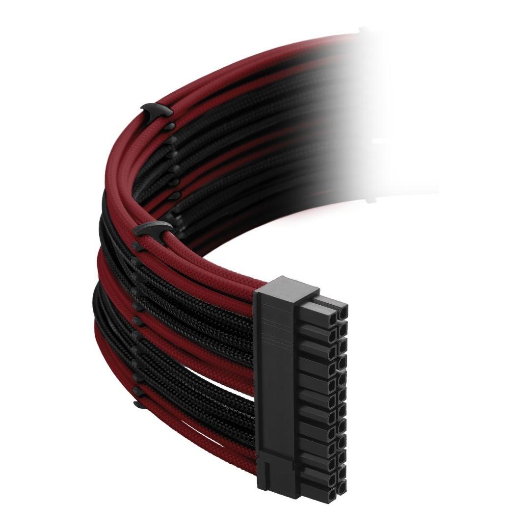 Sleevede elkabler til PC - CableMod premium kabelsæt, rød/sort billede