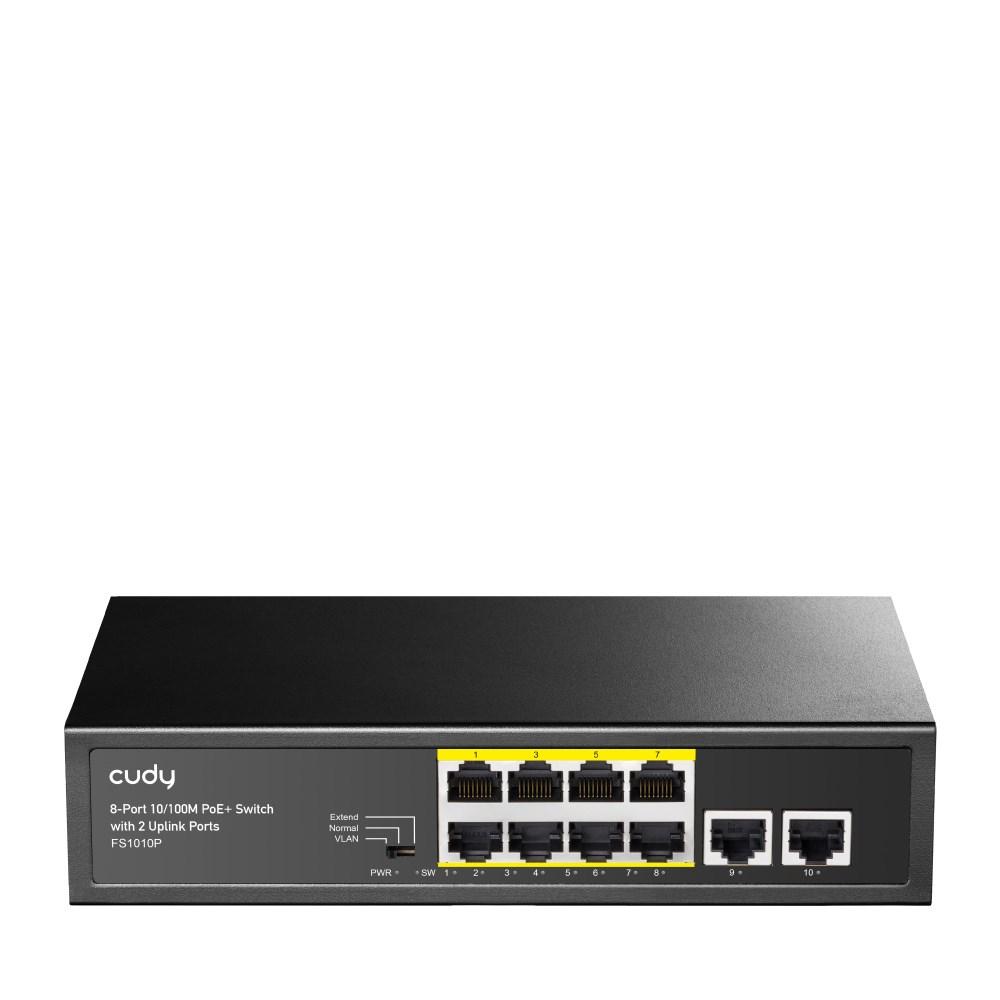 Netværksswitch Cudy FS1010P – Fast Ethernet 10/100 med PoE, sort