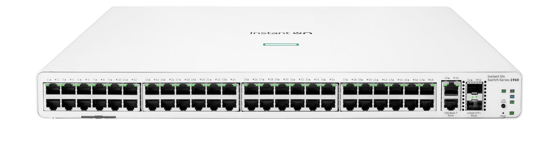 Netværksswitch HPE Aruba Instant On 1960 48x Gigabit, 2x 10G Base‑T, 2x SFP+, L2+ administreret