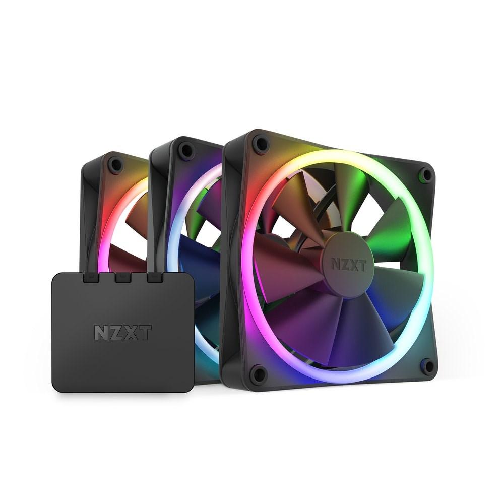 Kabinetblæser 120 mm - NZXT F120 RGB Triple Pack, sort (3 stk) billede