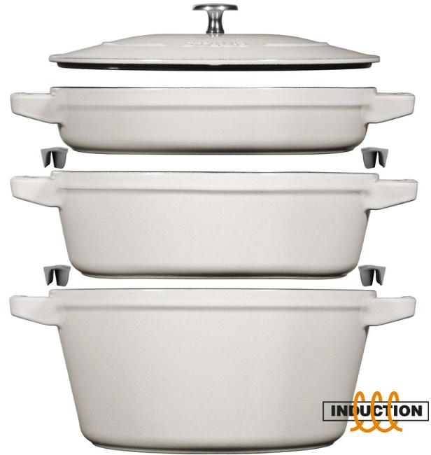 Gryde af støbejern 4,2 l rund - ZWILLING Staub La Cocotte, hvid billede
