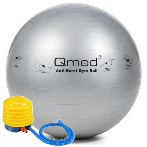 Træningsbold med pumpe 85 cm – sølv (PVC)