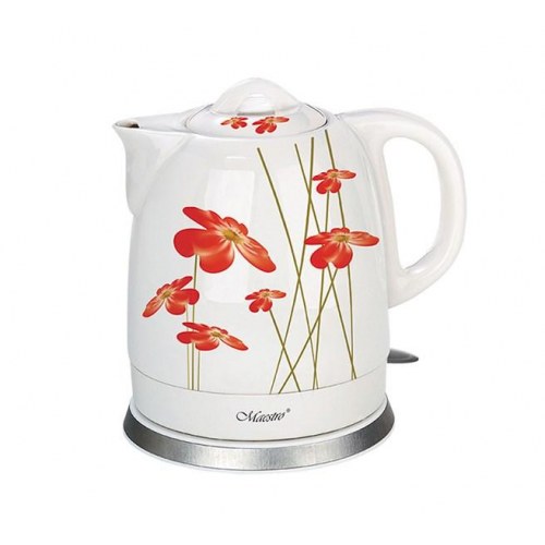 Elkedel Maestro 1,5 l keramisk – Red Flowers, 1.200 W