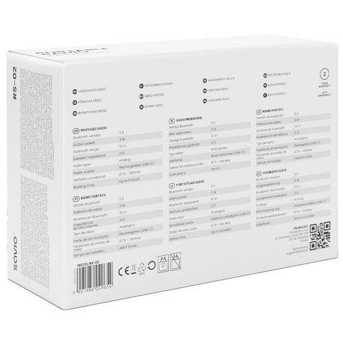 Radio med Bluetooth - Savio RS-02, hvid