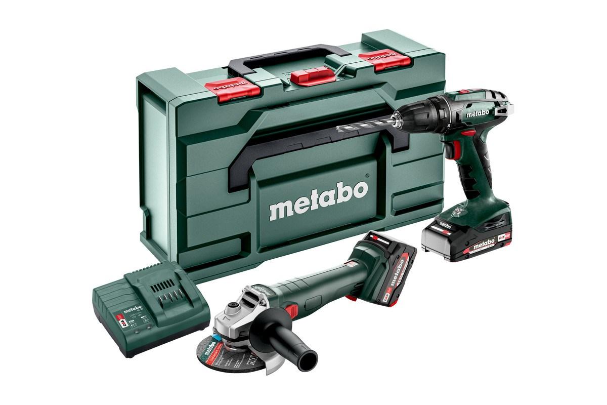 Boremaskine 18 V - Metabo SET 2.4.3, 1.600 o/min, sort/grøn/rød