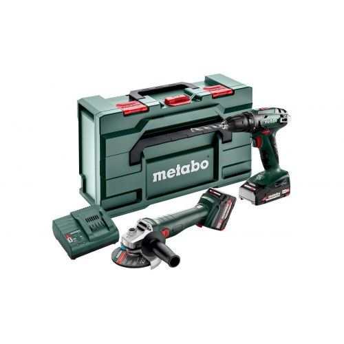 Boremaskine 18 V - Metabo SET 2.4.3, 1.600 o/min, sort/grøn/rød
